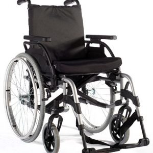 SILLA DE RUEDAS DE ALUMINIO DE 45.5 CM GRIS MOD. BASIX 2