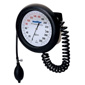 BAUMANOMETRO ANEROIDE MEDSTAR DE PARED COLOR NEGRO  SLI-HS-60D